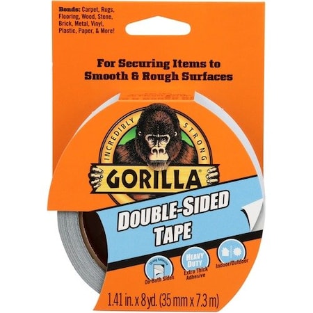 Gorilla Glue Tape, Double-Sided, Hvy-dty, Indoor/Outdoor, 1.4inWx8 GOR100925